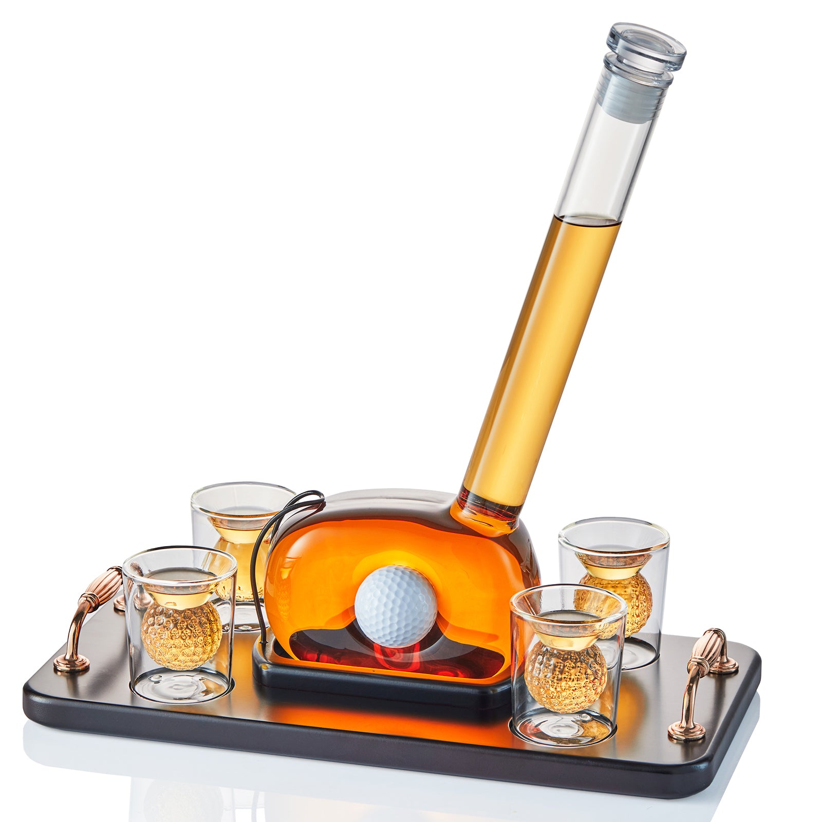 Golf Club Refillable Whisky Decanter with Optional Message Plaque 200ml